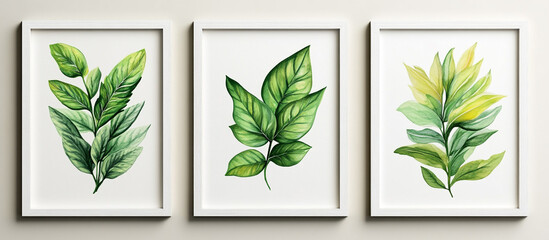 Luxurious leaves Frame wall art set of three