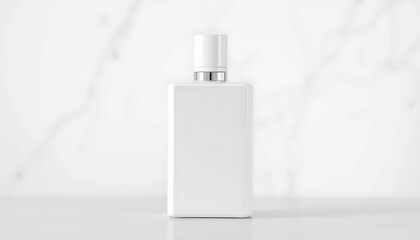 Mock Up of plain white luxury perfume bottle packaging