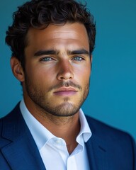 portrait business man wearing a suit with a beard