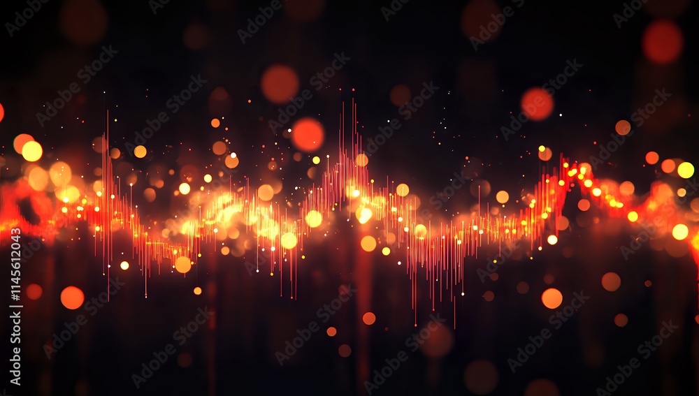 Aufkleber abstract orange lights dance dynamically across dark background with vibrant energy, creating a capt