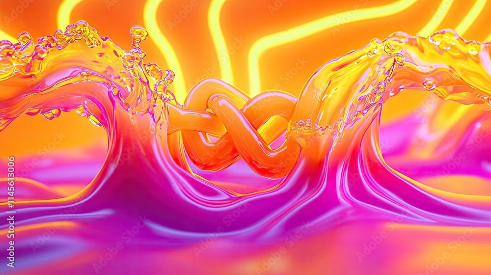 Aufkleber Sports drinks concept. Colorful liquid waves create a dynamic and abstract background with flowing patterns.