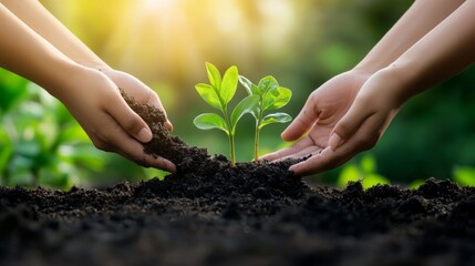 Social responsibility or protection with corporate ethics tiny person concept. Business strategy to save earth, respect resources and fair rights for everyone vector illustration. Ecological approach