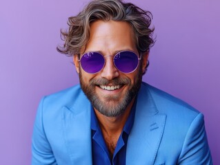 Fototapeta premium Confident businessman with a suit and a smile in a studio background, He looking at the camera