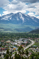 Scenic view of Carbondale nestled in the mountains
