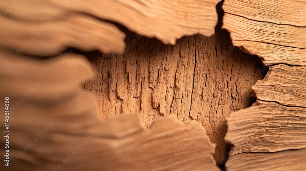 Poster macro natural idea. close-up of intricately textured wood with intricate patterns and natural beauty