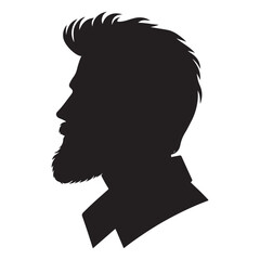 Stylish Man Silhouette Profile Vector Illustration