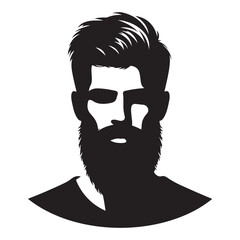 Silhouette of Bearded Man in Sunglasses Vector Graphics