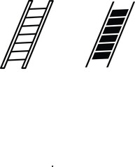 Ladder Icons Simple, Detailed, Black, White, Graphic, Design, Elements, Illustrations, Steps, Ascent