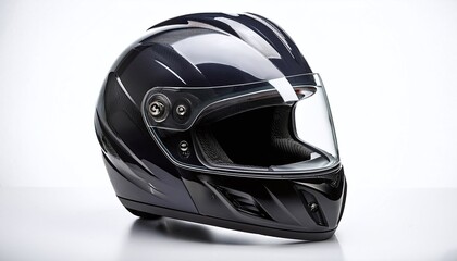 Fototapeta premium close up a of a motorcycle helmet isolated on a white background