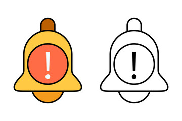 Single bell vibration for sound profile icon object cartoon, sticker flat vector