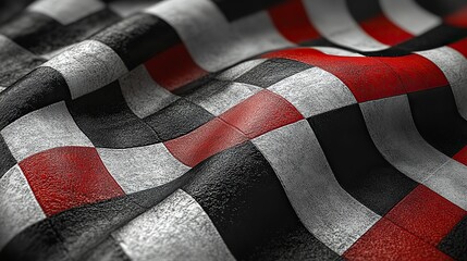 Fototapeta premium A black and white checkered flag symbolizes the excitement and competition of motorsports.
