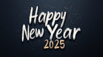 Happy New Year 2025 greeting on dark background. (5)