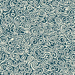 Seamless asian pattern design featuring japanese chinese and korean elements in a spiraling motif for modern decor