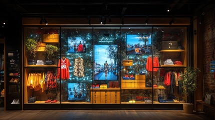 Obraz premium Retail display showcasing apparel and accessories.