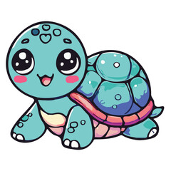 Cute turtle tortoise, cartoon vector illustration. Icon, mascot, logo, animal style