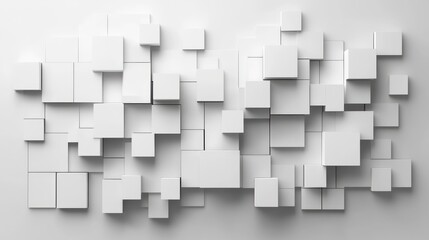 Fototapeta premium Abstract White Cubes 3D Wall Texture
