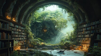 A book with a creature illustration represents the world of science fiction and fantasy, inviting readers to explore imaginative realms.