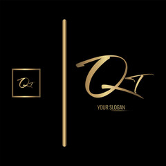Luxury stylish QT letter vector logo design. Typography Stylish logo design.