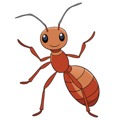 Ant insect flat vector illustration on white background