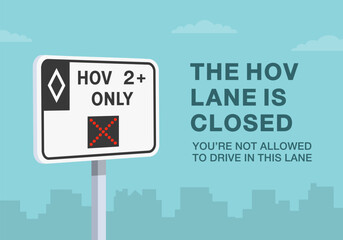 Safe driving tips and traffic regulation rules. Close-up of United States 