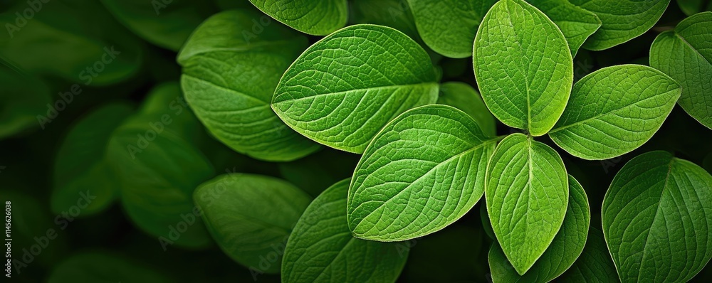 Poster micro foliage idea. vibrant green leaves creating a lush and natural atmosphere for any design proje
