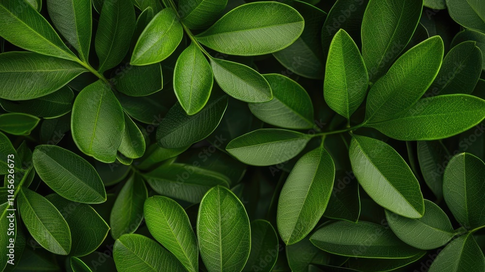 Poster micro foliage idea. close-up of vibrant green leaves showcasing natural textures and patterns.