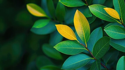 Obraz premium Micro foliage idea. Vibrant green leaves with hints of yellow showcasing nature's beauty and diversity.