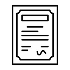 Certificate Outline Style Icon