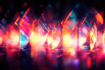 Obraz premium Abstract colorful light prism refractions background