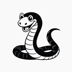 Fototapeta premium It is cute green snake cartoon white background