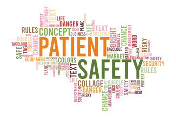 Obraz premium patient safety cloud template. Business concept vector background difference keyword colorful design.