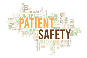 Fototapeta premium patient safety cloud template. Business concept vector background difference keyword colorful design.