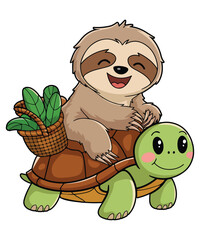 Turtle illustration Vector Cartoon Vector 