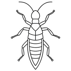 Antlion insect flat vector illustration on white background