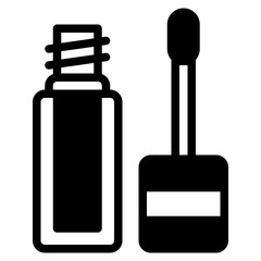 Stylish Nail Polish Bottle and Applicator Icon