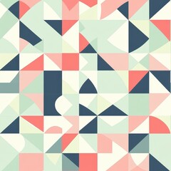 Abstract Geometric Pattern Soft Pastel Color Shape