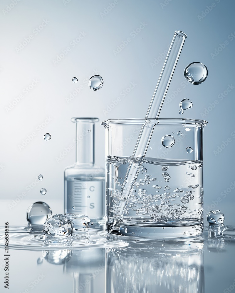 Poster laboratory glassware in high-resolution a clear science experiment