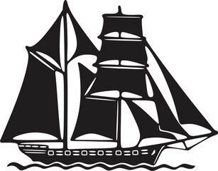 vintage sailboat vector design silhouette