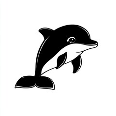 Obraz premium Graceful baby dolphin swimming in ocean waves marine life close-up natural habitat serene environment aquatic beauty