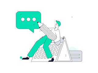 Notification announcement vector creative flat hand drawn illustration
