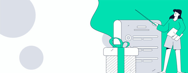 Notification announcement vector creative flat hand drawn illustration
