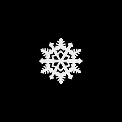 White paper handmade cut out snowflake isolated on black. Handmade new year decoration