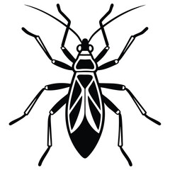 Assassin Bug insect flat vector illustration on white background