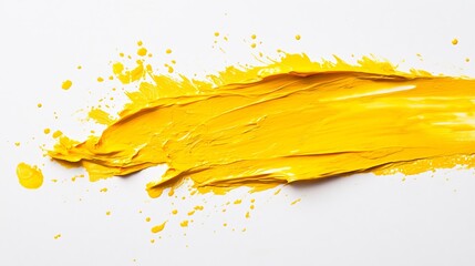 A bright yellow stain on white showcases textures and abstract patterns, inviting creative immersion.