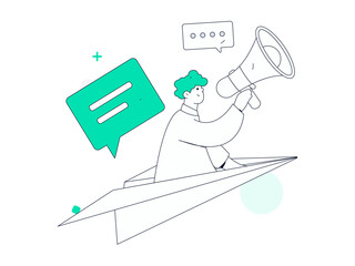 Notification announcement vector creative flat hand drawn illustration
