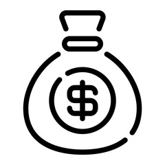 Stylized Money Bag Icon for Financial Themes