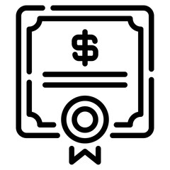Financial Certificate Icon Design