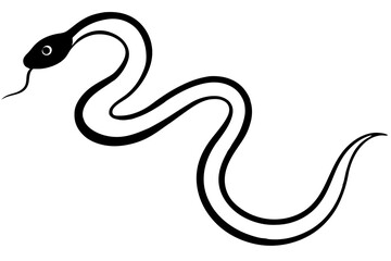 Snake silhouette vector.