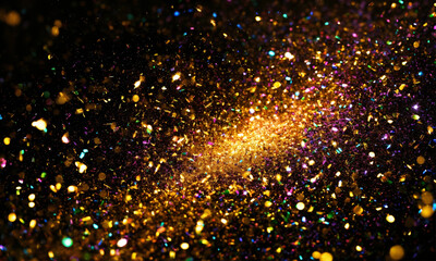 glitter explosion on black background