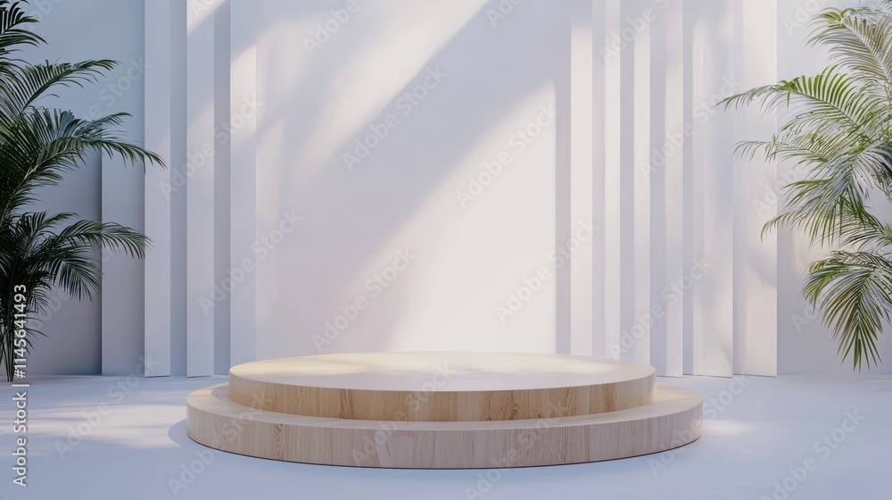 Aufkleber modern studio showcase event platform with bright minimalist design and elevated view